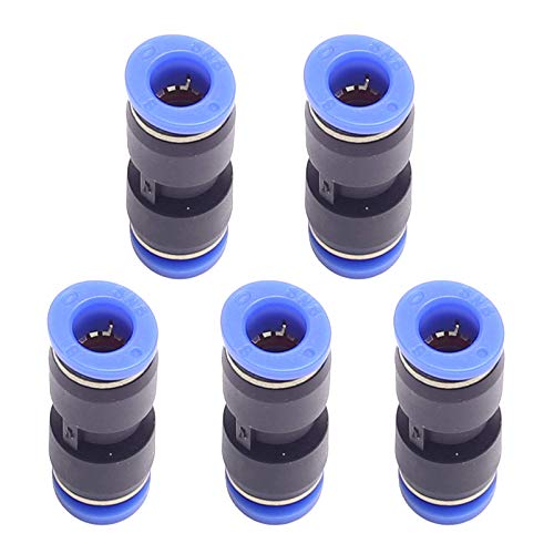 DEVMO 5PCS 8mm To 10mm Tube Air Pneumatic Push In Straight Gas Fittings Plastic Quick Connectors Fitting - size: 8mm To 10mm Tube