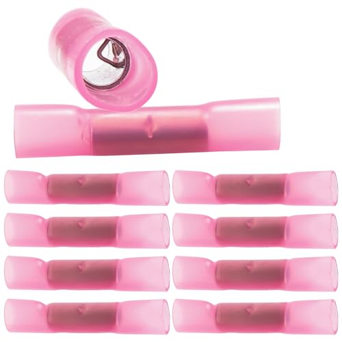 10 Pack 8 AWG Heat Shrink Butt Connectors - Waterproof Electrical Wire Terminals, Marine & Automotive Crimp Connectors, Insulated Splice Kit with Adhesive Lining