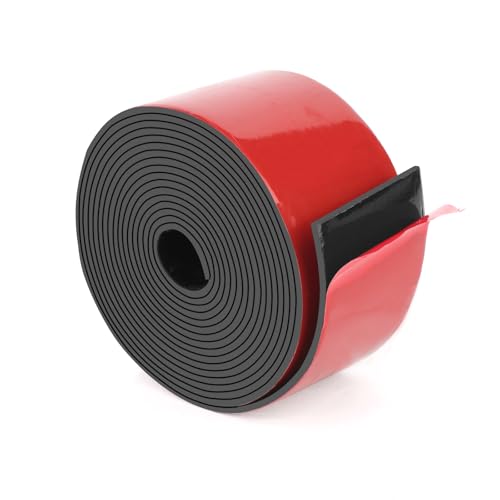 HooTown Adhesive Solid Rubber Strips, Self Neoprene Rubber Sheets Rolls Red - color: 1/16" Thick Adhesive, size: 2” W x 120" L