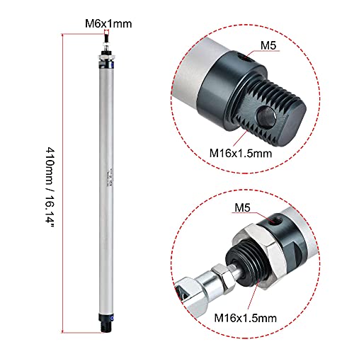 uxcell Pneumatic Air Cylinder 16mm Bore 300mm Stroke with Y Connector and Quick Fittings, MAL 16x300, for Automatic Equipment - size: 16mmx300mm