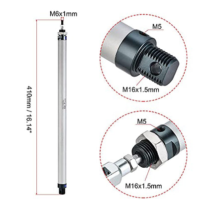 uxcell Pneumatic Air Cylinder 16mm Bore 300mm Stroke with Y Connector and Quick Fittings, MAL 16x300, for Automatic Equipment - size: 16mmx300mm
