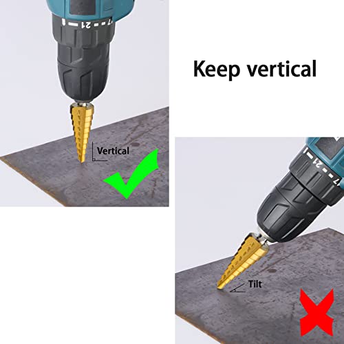 3PCS HSS Step Drill Bit Set for Metal Titanium Unibit - size: 3PCS Set