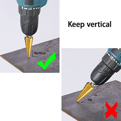 3PCS HSS Step Drill Bit Set for Metal Titanium Unibit - size: 3PCS Set
