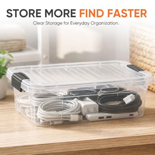 Superio 4.5 Quart Clear Plastic Storage Containers with Lids, Stackable Organizer Bins, BPA-Free Storage Boxes for Home, Office, Dorm & Classroom, 1 Pack - size: 4.5 Quart