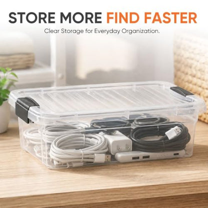 Superio 4.5 Quart Clear Plastic Storage Containers with Lids, Stackable Organizer Bins, BPA-Free Storage Boxes for Home, Office, Dorm & Classroom, 1 Pack - size: 4.5 Quart