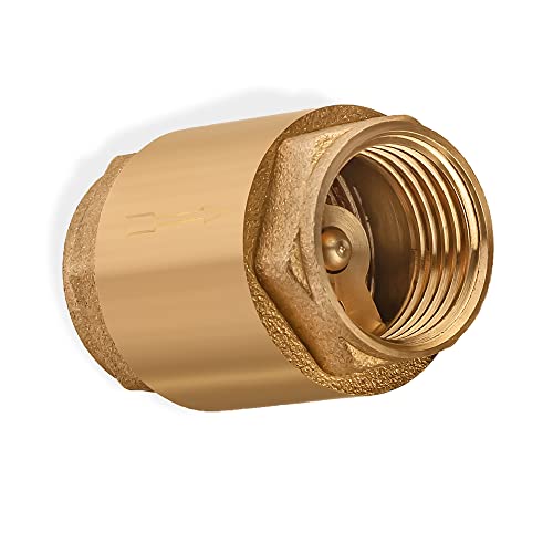 Brass One Way Valve 1/2 inch Backflow Preventer Female NPT Thread For Plumbing and Industrial Applications 0,5" Float Reinforced Check Valve For Water Boiler Heating System - size: 0.5 Inch