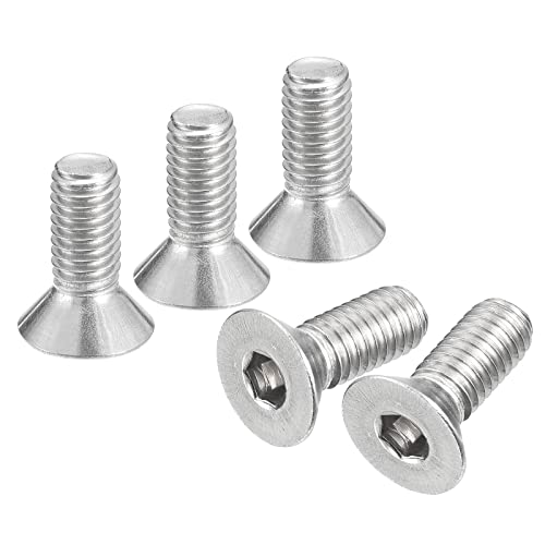 uxcell #10-32x1/2 Flat Countersunk Head Socket Cap Screws, 50Pcs 304 Stainless Steel Hex Socket Flat Head Screws, Full Thread, Countersunk Bolts - size: #10-32x1/2"