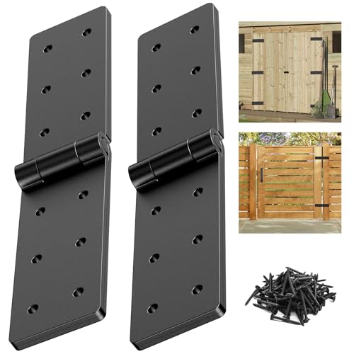 Heavy Duty Gate Hinges – 270° Fold-Flat, Rust-Proof Black Iron (2PC)