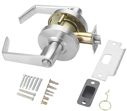 Lo-Lock Commercial Privacy Function Lever, Heavy-Duty Locking Door Handle, ADA-Compliant, Cylindrical Lever Lock, Satin Chrome Finish - style: Privacy/Bathroom