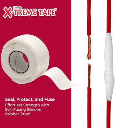 X-Treme Tape Self Fusing Silicone Tape - 1 Inch x 10 Ft Roll - White - color: White, size: 1" wide x 10 ft long