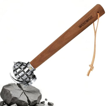 Fist Hammer Tool 1.43 Lbs Stainless Steel & Iron with Solid Wooden Handle - style: Ball peen