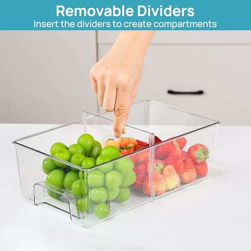 Vtopmart Clear Stackable Storage Drawers, 5 Pack Multi-Size Organizer Set - style: 1 Wide+2 Medium+2 Small