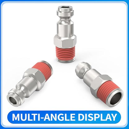ChillWaves Automotive T-Style Air Plug, 1/4" NPT Male Pneumatic Plugs, Air Compressor Accessories Fittings(10-PACK) - size: 1/4" MNPT(1/4" Body)