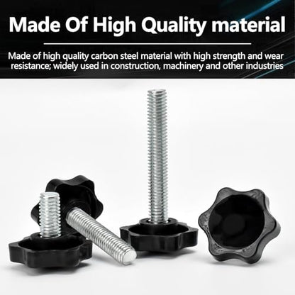 68 Pieces Star Knobs Screw Kit M5 Nylon Black Plastic Replacement Star Hand Knobs with Steel Tightening Screws Standard Metric Handle Thread Stud Bolt Hardware M5x8/10/12/16/20/25/30/35/40 mm - size: M5