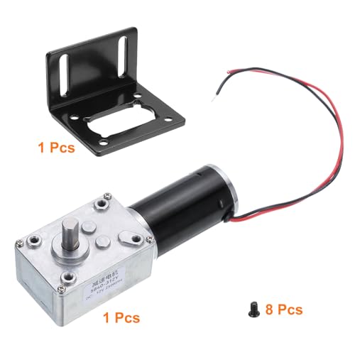 MECCANIXITY DC 12V High Torque Turbine Worm Geared Motor with 8mm Shaft 250RPM Geared Motor with Wire for Electric Fireplace - style: 250 RPM