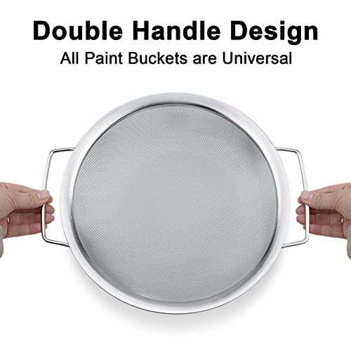 4 Packs Fine Mesh Paint Strainer 60 Mesh Stainless Steel Paint Filter Emulsion Honey Funnel Filter Cover Fits 5 Gallon Paint Bucket Filter Tool Insert