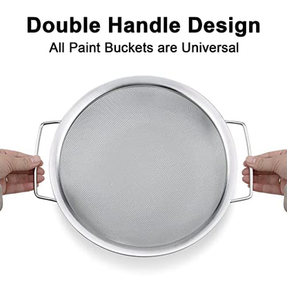 4 Packs Fine Mesh Paint Strainer 60 Mesh Stainless Steel Paint Filter Emulsion Honey Funnel Filter Cover Fits 5 Gallon Paint Bucket Filter Tool Insert