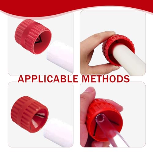 Pipe Reamer Deburring Tool, Inner & Outer for Copper PVC Brass Tubes Red - color: Red