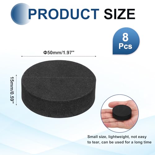 MECCANIXITY 8 Pcs Single Sided Speaker Isolation Feet Pads, 50mmx15mm Non Slip Foam Shock Absorption Base Pad Amplifier Stand Feet Mat for Speaker HiFi Home Theater Sound System, Black - size: 50mmx15mm