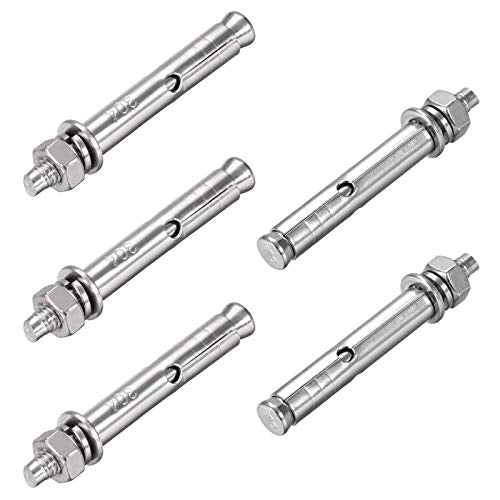 5 Pcs M6 x 70mm 304 Stainless Steel Expansion Bolt External Hex Expansion Screw Bolt Sleeve Anchor，Pool-Safety-Cover Expansion Bolts，for Concrete - size: M6x70mm