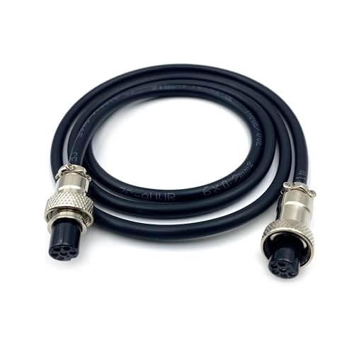 3.28 ft GX12 6 Pin Double Female Cable, GX12 6Pins Double Female Head Aviation Cordset Electrical Connector Panel Mount Circular Metal Adapter Cordset for Ships 5A 125V 24AWG (1meter) - size: GX12 6Pin