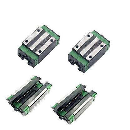 Linear Guide Rail 2 X HGR 15-1200mm Linear Slide Rail + 4 X Bearing Blocks Linear Guideway Rail for DIY CNC Routers Lathes Mills - size: 1200mm, style: Linear Rail HGR15 with Green Bearings