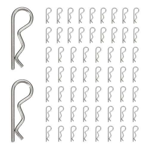 60pcs Cotter Pins M1.2x21mm Heavy Duty R Clips Hitch Pin Clip - size: M1.2 x 21mm