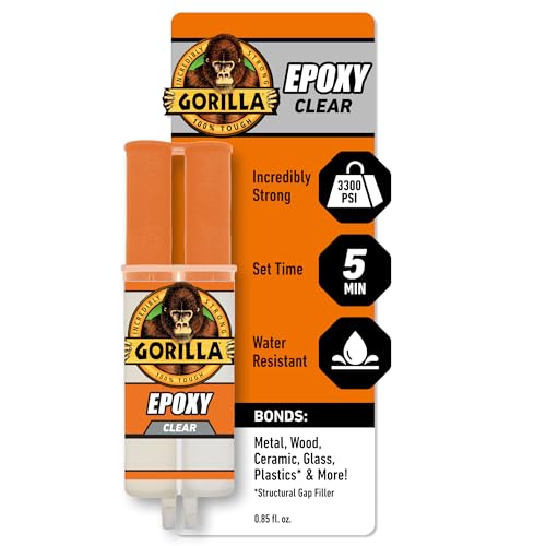 Gorilla 2 Part Epoxy, Incredibly Strong Bonding, 5 Minute Set, 0.85 oz
