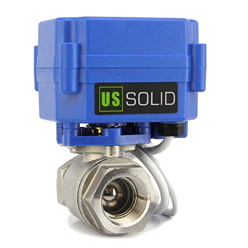 U.S. Solid 3/4" Motorized Ball Valve - NSF Certified 304 Stainless Steel, 9-24V DC 2-Wire Reverse Polarity, Full Port Electric Ball Valve for Potable Water & Home Brewing - size: 3/4 inch