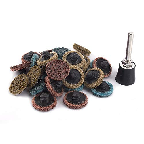 31Pcs 1'' Surface Conditioning Buffing Dics Quick Change Prep Polishing Pad Set with 1Pc 1/4'' Holder (1inch Set)