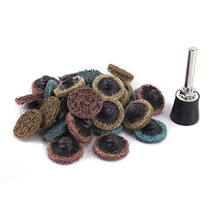 31Pcs 1'' Surface Conditioning Buffing Dics Quick Change Prep Polishing Pad Set with 1Pc 1/4'' Holder (1inch Set)