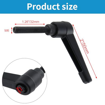 Clamping Lever Handles M6 x 32mm Push Button Ratchet Lever Male Threaded Stud Adjustable Handles Hand Knobs Rotating Screw Handles Bolts with Locking Lever -6pcs - size: M6 x 32mm