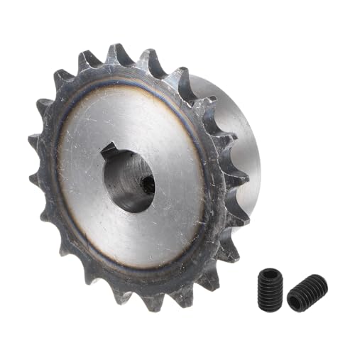 uxcell ISO/DIN 06B-1 Roller Chain Sprocket B Type 15mm Bore, 3/8" Pitch, A3-Steel Single Strand Roller Sprocket Hardened 20 Tooth