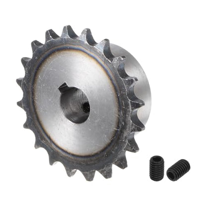 uxcell ISO/DIN 06B-1 Roller Chain Sprocket B Type 15mm Bore, 3/8" Pitch, A3-Steel Single Strand Roller Sprocket Hardened 20 Tooth