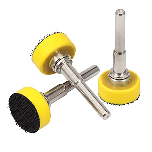 3 PCS Hook and Loop Sanding Discs Pad Kit 1 Inch Drill Attachment Backing Pads Hook and Loop Backing Pads with 1/4-Inch Shank Drill Adapter for Polishing - size: 3 Packs