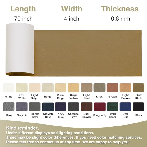 Gheeidau Canvas Repair Tape 4×70 Inch Waterproof Self-Adhesive Fabric Repair Patch for Repairing Boat Covers,Tents,Patio Umbrellas,Car Seats,Luggage,Sofas.(Dark Khaki) - color: Dark Khaki, size: 4"×70"