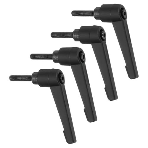 uxcell 4Pcs M5 x 20mm Adjustable Knobs Handle Male Thread Push Button Ratchet Quick Release Locking Rotating Bolt for Lathe Machinery, Black - size: M5 x 20mm