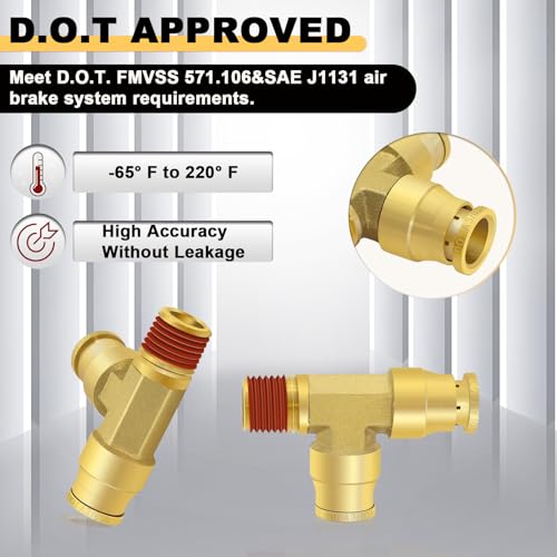 Siptenk 3/8" OD Tube x 1/4" Side NPT Thread Tee Brass Air Line Fittings - color: 3/8" OD & 1/4" Side NPT Tee