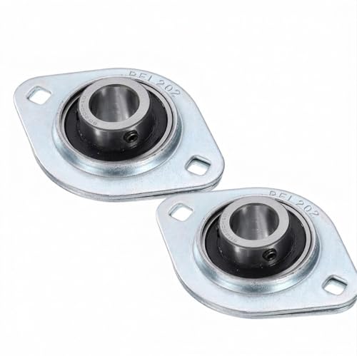 2 Pack SBPFL202-10 Pillow Block Bearings 5/8" Bore Bearing Units Steel Flange Mounted Bearing Housing (SBPFL202) - style: SBPFL202-10
