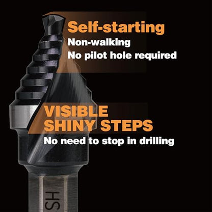 1/2" Single Size M35 Step Drill Bit Unibit for Hole Drilling - size: Single Size 1/2" (2 Flutes)