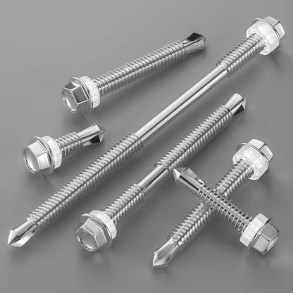 Wensilon 2lbs 5/16×1" Stainless Steel Self Drilling Screws, 70 PCS - color: Silver, size: 5/16×1"
