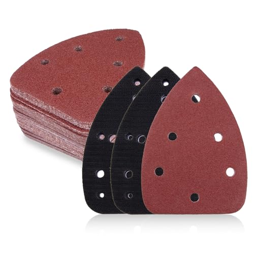 2 Pack Mouse Sander Replacement Pads with 50pcs Sandpaper