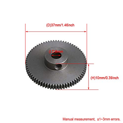72 Teeth Steel Pinion Gear 6mm Shaft Hole 0.5 Module Spur Gear Small Size for DIY