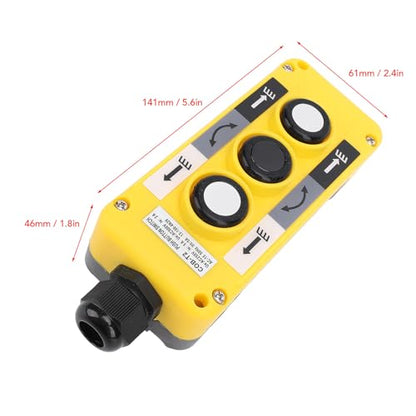 Hoist Crane Push Button Switch with 3 Buttons, IP68 Crane Pendant Control Station, Industrial Equipment Control Switch for Automation System