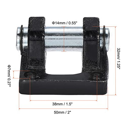 PATIKIL 50x50x32mm Air Cylinder Pneumatic Rod Pivot Clevis Mounting Bracket Rear Mount Part, Black - size: 50 x 50 x 32mm