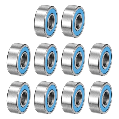 uxcell 10 Pcs MR83-2RS Micro Bearings, 3x8x3mm Chrome Steel, ABEC7 - size: MR83-2RS