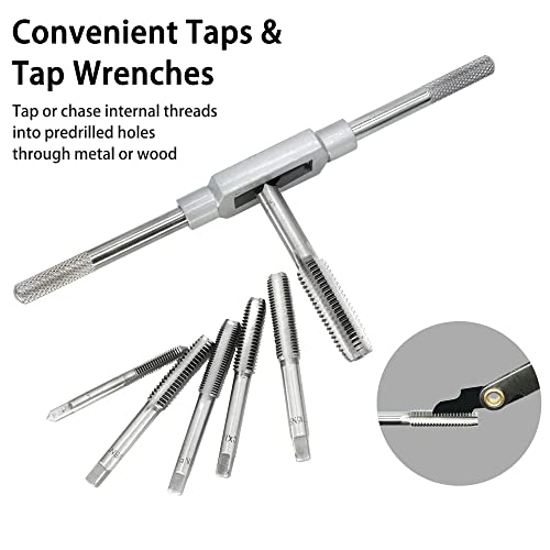 GMTOOLS 60PCS Tap and Die Set, Metric Standard Size M3 to M12, Threading Tool Set with Complete Accessories and Storage Case, Tap Die Kit for Threading and Rethreading Internal and External Threads - style: 60 pcs