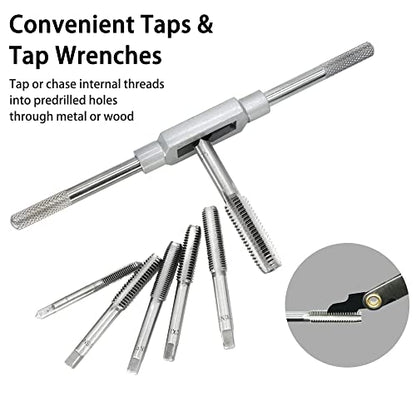 GMTOOLS 60PCS Tap and Die Set, Metric Standard Size M3 to M12, Threading Tool Set with Complete Accessories and Storage Case, Tap Die Kit for Threading and Rethreading Internal and External Threads - style: 60 pcs