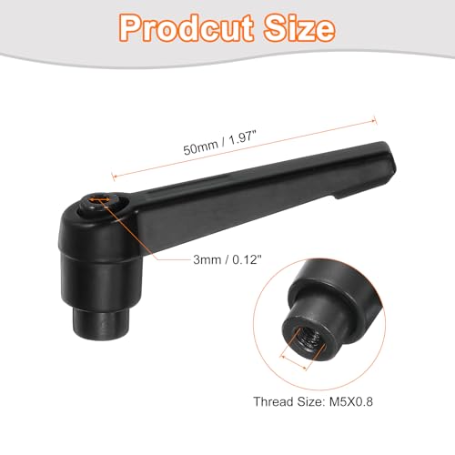 uxcell 2Pcs M5 Adjustable Knobs Handle Female Thread Push Button Ratchet Quick Release Locking Rotating Bolt for Lathe Machinery, Black - size: M5