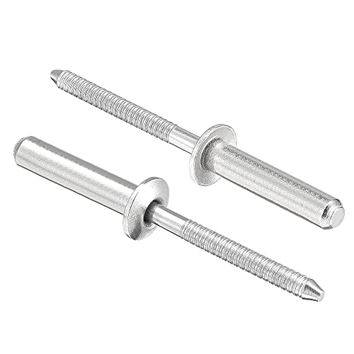 uxcell Blind Rivets, 304 Stainless Steel Pull Rivets Core Decoration Rivets 4.8mm Diameter 25mm Grip Length Close End Silver Tone, 50pcs - size: 4.8mm x 25mm